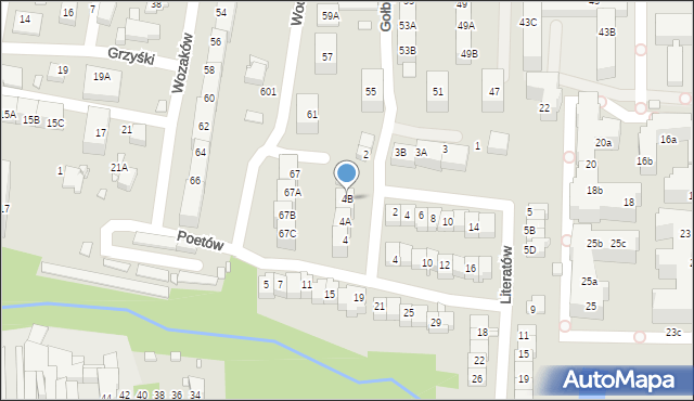 Katowice, Gołby Kazimierza, 4B, mapa Katowic