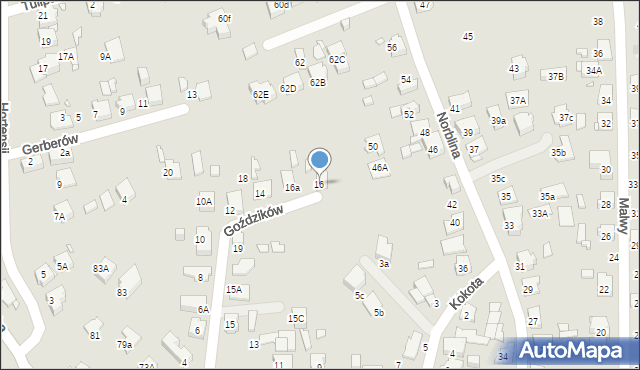 Katowice, Goździków, 16, mapa Katowic