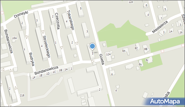 Katowice, Goetla Walerego, 1, mapa Katowic