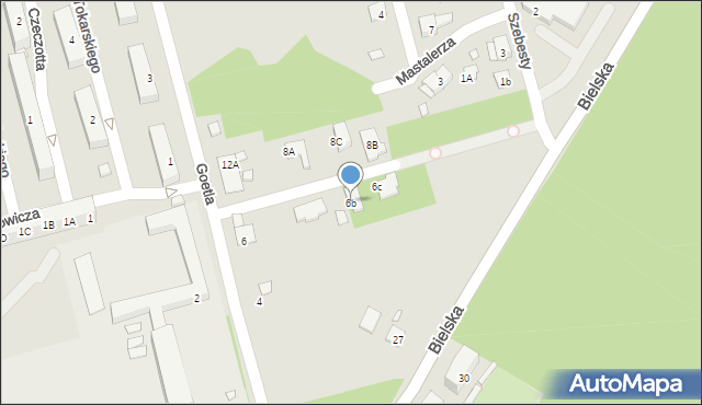 Katowice, Goetla Walerego, 6b, mapa Katowic