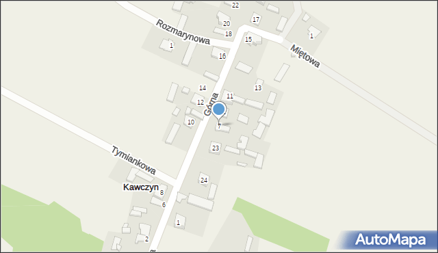 Kawczyn, Górna, 7, mapa Kawczyn