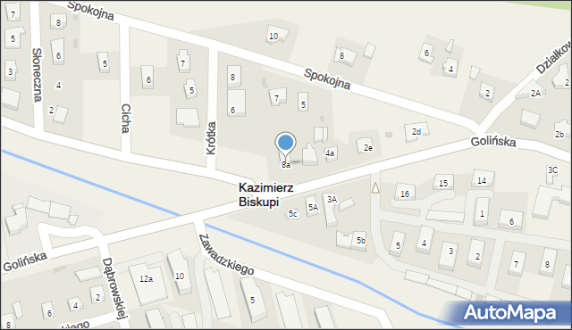 Kazimierz Biskupi, Golińska, 8a, mapa Kazimierz Biskupi