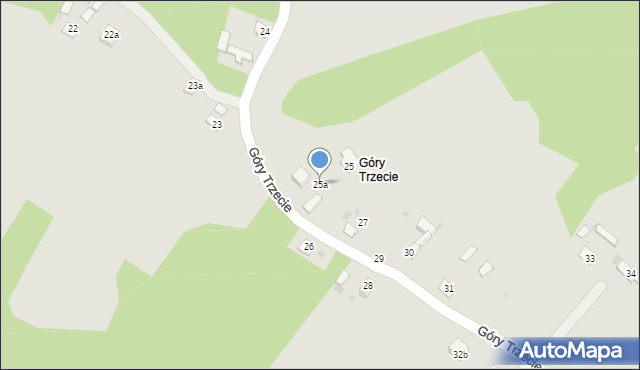 Kazimierz Dolny, Góry Trzecie, 25a, mapa Kazimierz Dolny