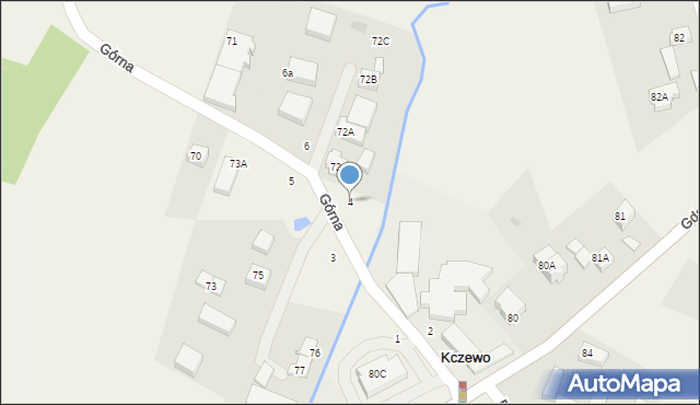 Kczewo, Górna, 4, mapa Kczewo