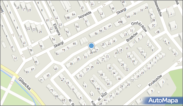 Kędzierzyn-Koźle, Goździków, 29, mapa Kędzierzyna-Koźle
