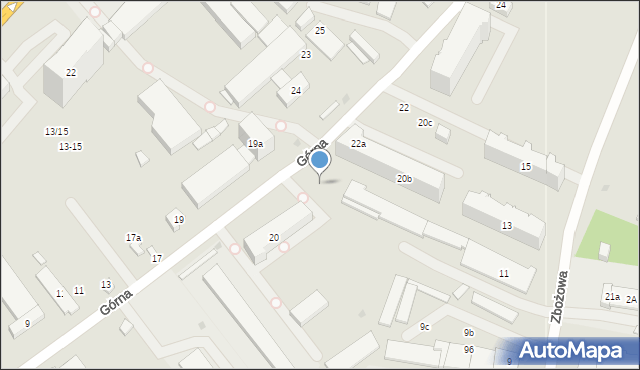 Kielce, Górna, 20a, mapa Kielc