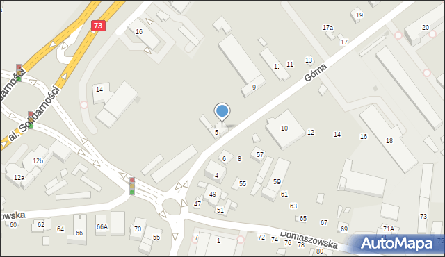 Kielce, Górna, 7, mapa Kielc