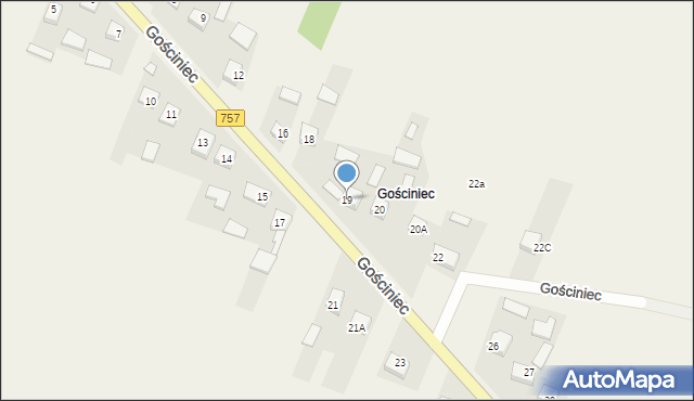 Kiełczyna, Gościniec, 19, mapa Kiełczyna