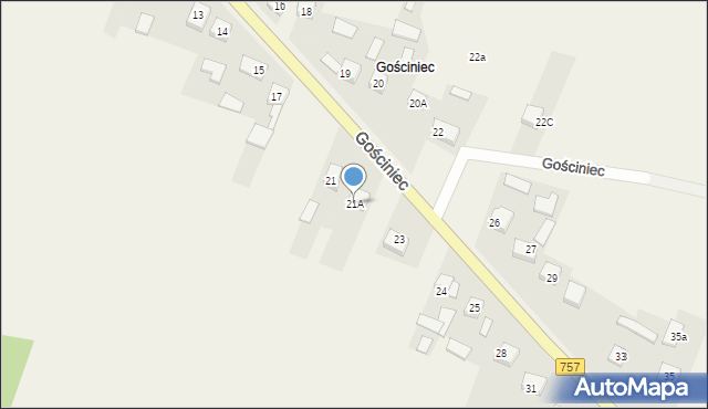 Kiełczyna, Gościniec, 21A, mapa Kiełczyna