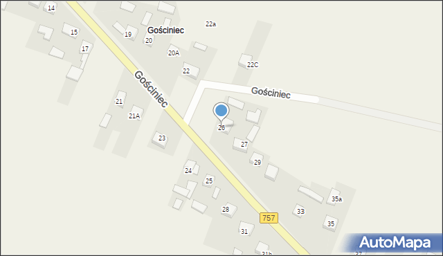 Kiełczyna, Gościniec, 26, mapa Kiełczyna