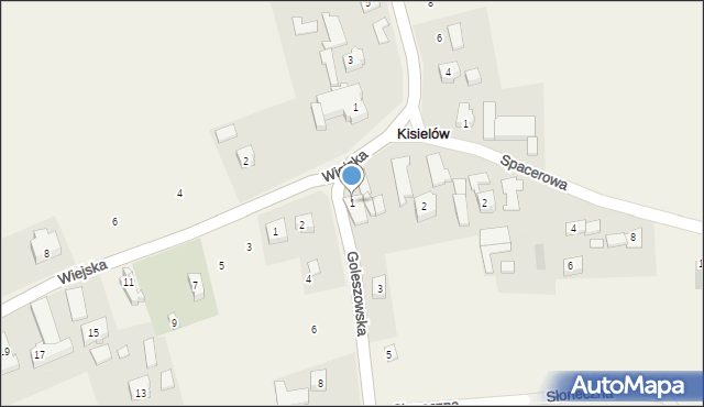 Kisielów, Goleszowska, 1, mapa Kisielów