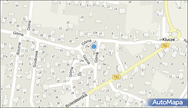 Klucze, Górna, 17, mapa Klucze