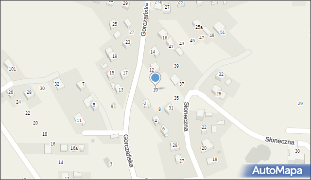 Kluszkowce, Gorczańska, 10, mapa Kluszkowce