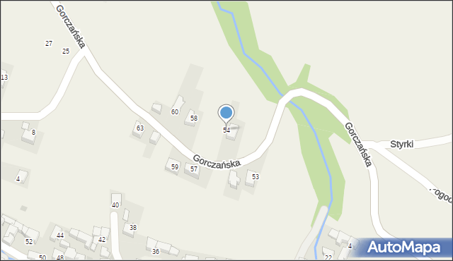 Knurów, Gorczańska, 54, mapa Knurów