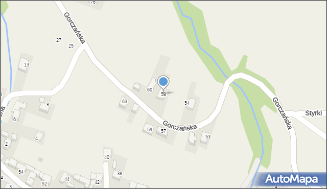 Knurów, Gorczańska, 58, mapa Knurów