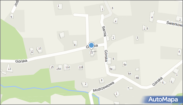 Kobiernice, Górska, 11, mapa Kobiernice