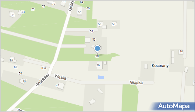 Kocerany, Gościniec, 48, mapa Kocerany