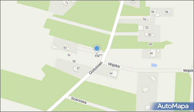 Kocerany, Gościniec, 63a, mapa Kocerany