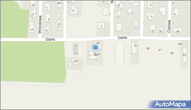 Koczargi Nowe, Górki, 99A, mapa Koczargi Nowe