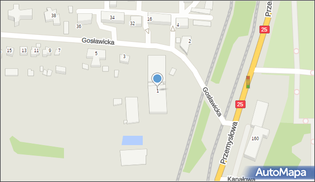 Konin, Gosławicka, 1, mapa Konina