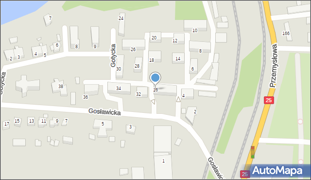 Konin, Gosławicka, 16, mapa Konina