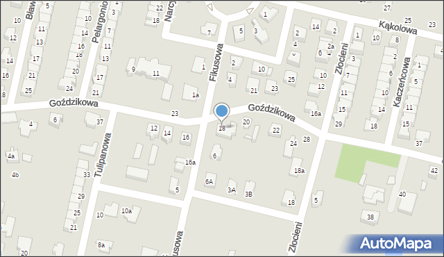 Konin, Goździkowa, 18, mapa Konina