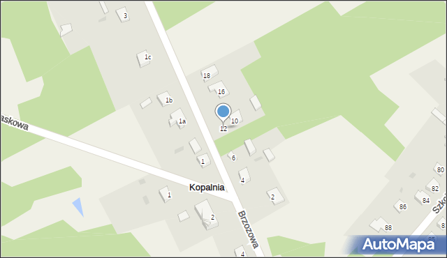 Kopalnia, Górna, 12, mapa Kopalnia