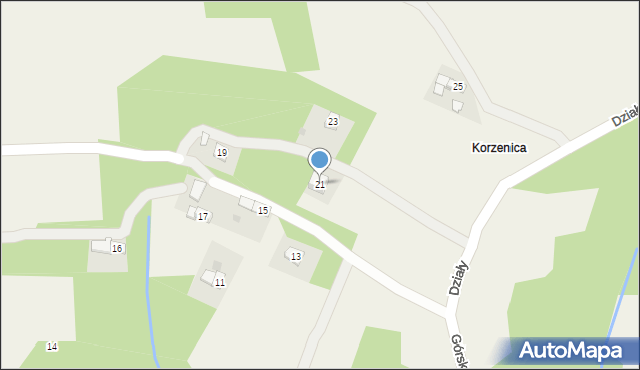 Korczyna, Górska, 21, mapa Korczyna