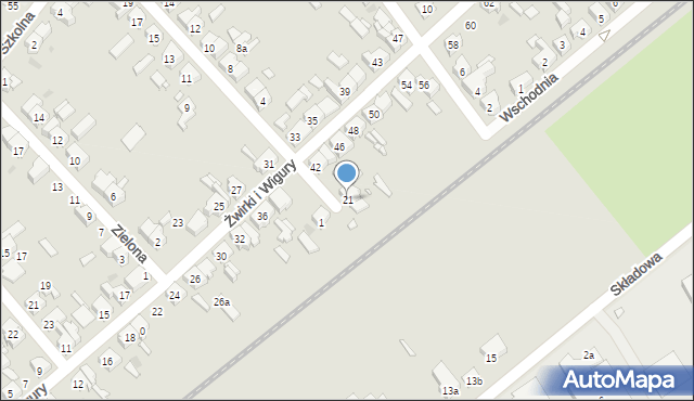 Kościan, Górna, 21, mapa Kościan