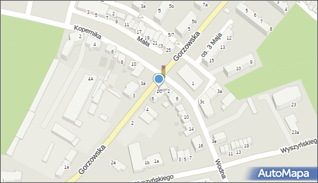 Kostrzyn nad Odrą, Gorzowska, 10, mapa Kostrzyn nad Odrą