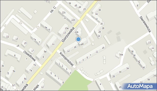 Kostrzyn nad Odrą, Gorzowska, 18, mapa Kostrzyn nad Odrą