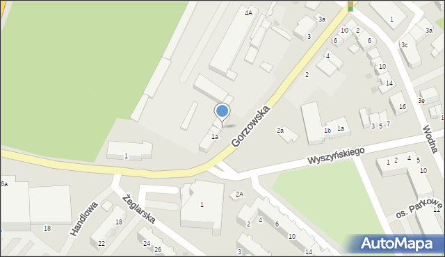 Kostrzyn nad Odrą, Gorzowska, 1b, mapa Kostrzyn nad Odrą