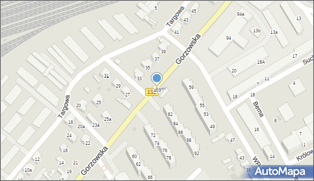 Kostrzyn nad Odrą, Gorzowska, 403, mapa Kostrzyn nad Odrą