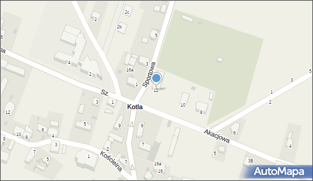 Kotla, Górna, 12, mapa Kotla