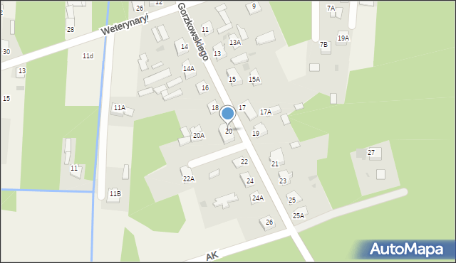 Kotuń, Gorzkowskiego, 20, mapa Kotuń