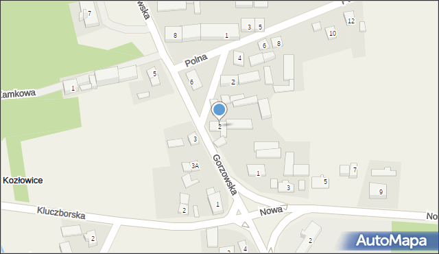 Kozłowice, Gorzowska, 2, mapa Kozłowice