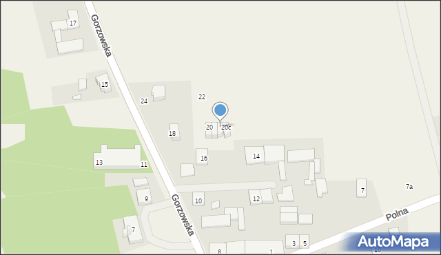 Kozłowice, Gorzowska, 20b, mapa Kozłowice