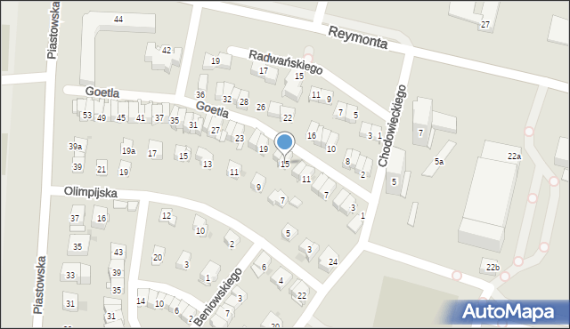 Kraków, Goetla Walerego, 15, mapa Krakowa