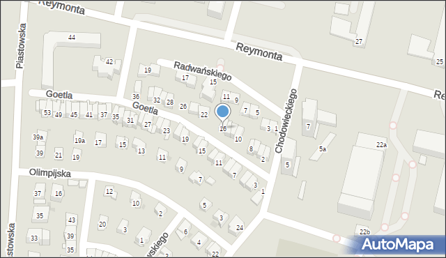 Kraków, Goetla Walerego, 16, mapa Krakowa