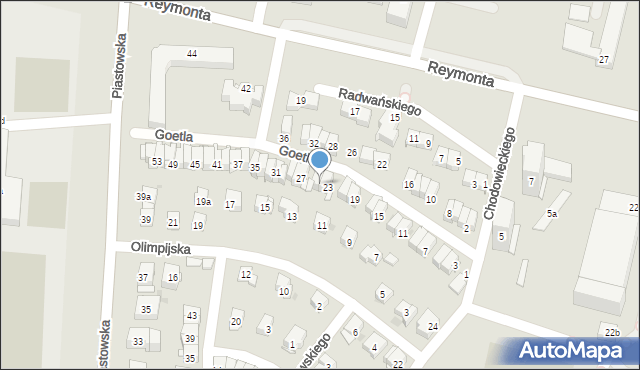 Kraków, Goetla Walerego, 25, mapa Krakowa