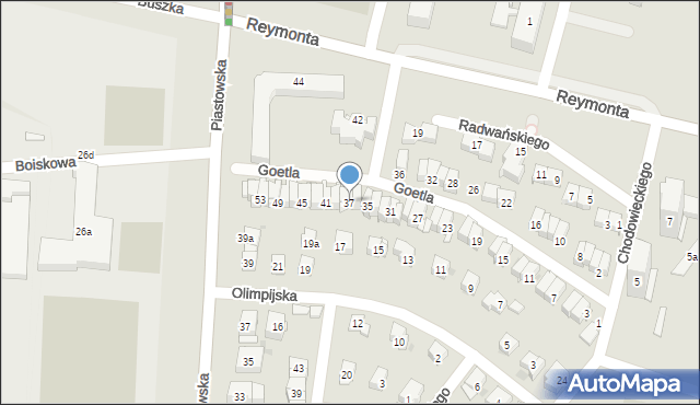 Kraków, Goetla Walerego, 37, mapa Krakowa