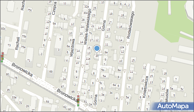 Kraków, Górna, 10, mapa Krakowa