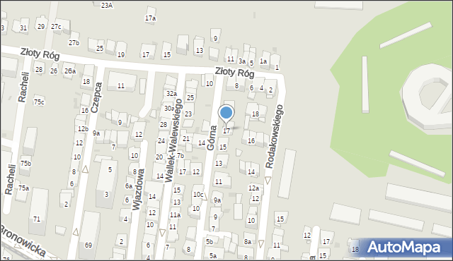 Kraków, Górna, 17, mapa Krakowa