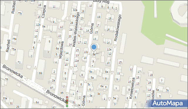 Kraków, Górna, 9a, mapa Krakowa