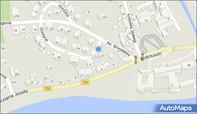 Kraków, Gontyna, 2, mapa Krakowa