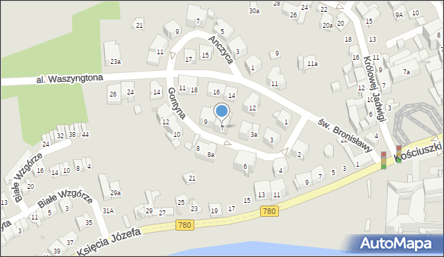 Kraków, Gontyna, 7, mapa Krakowa