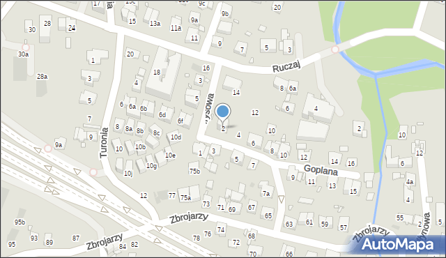 Kraków, Goplana, 2, mapa Krakowa