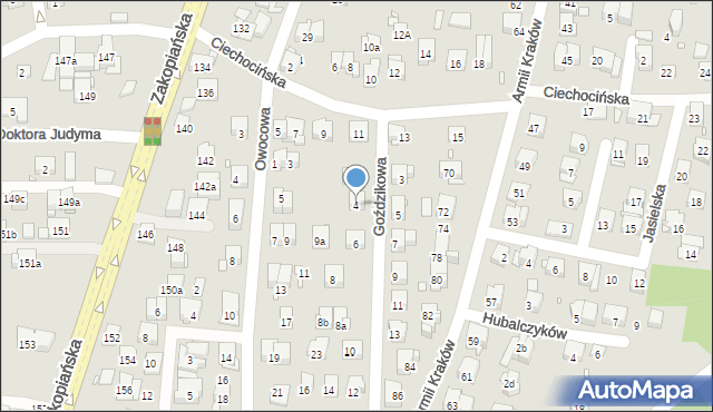 Kraków, Goździkowa, 4, mapa Krakowa