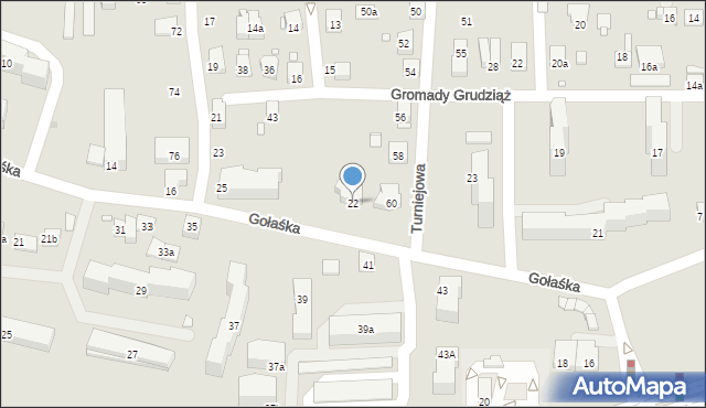 Kraków, Gołaśka, 22, mapa Krakowa