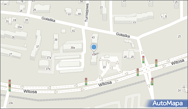 Kraków, Gołaśka, 43A, mapa Krakowa